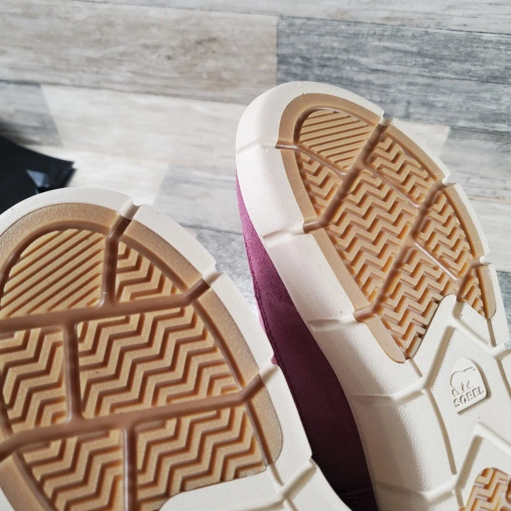 Sorel Explorer III Kids Boots Sz 1 Dazed Mauve Bleached Ceramic WP Slip On